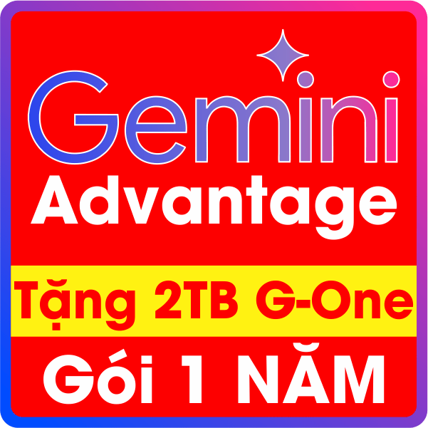 Gemini Advanced + Google One 2TB (Chính chủ - 1 Năm)